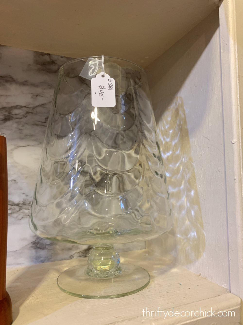 large wavy glass vase