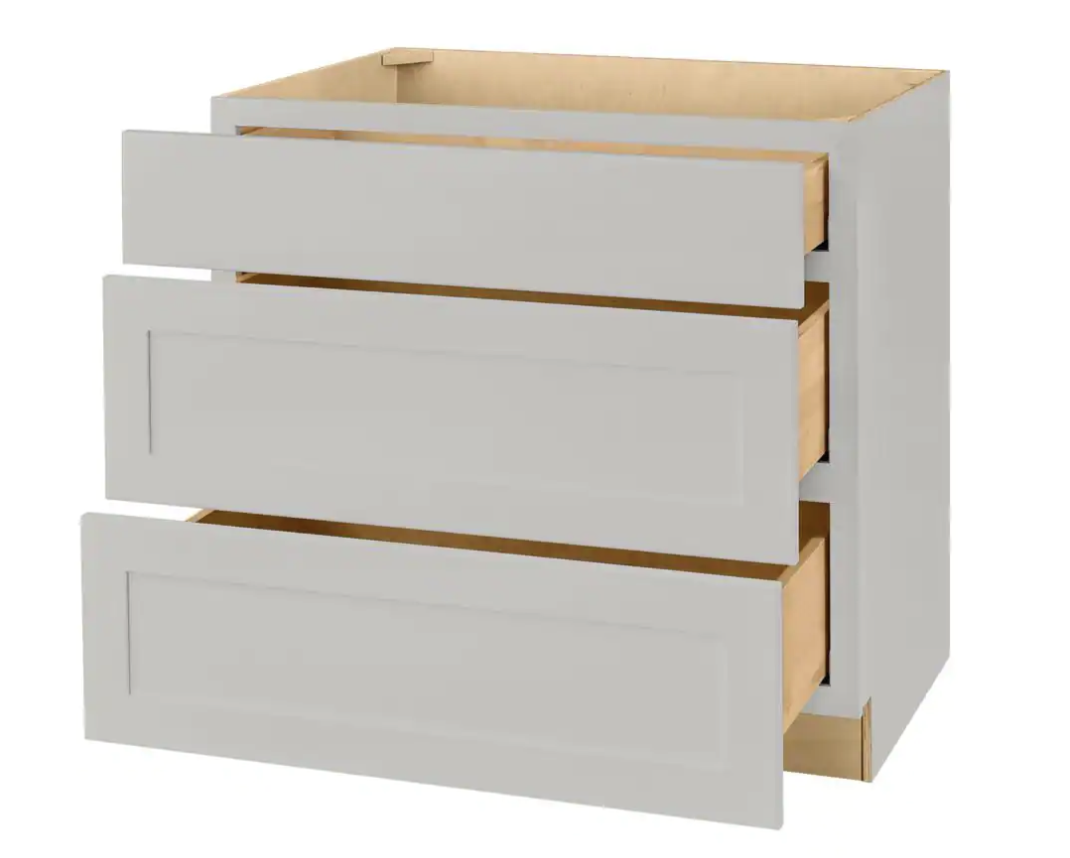 gray cabinet base drawers