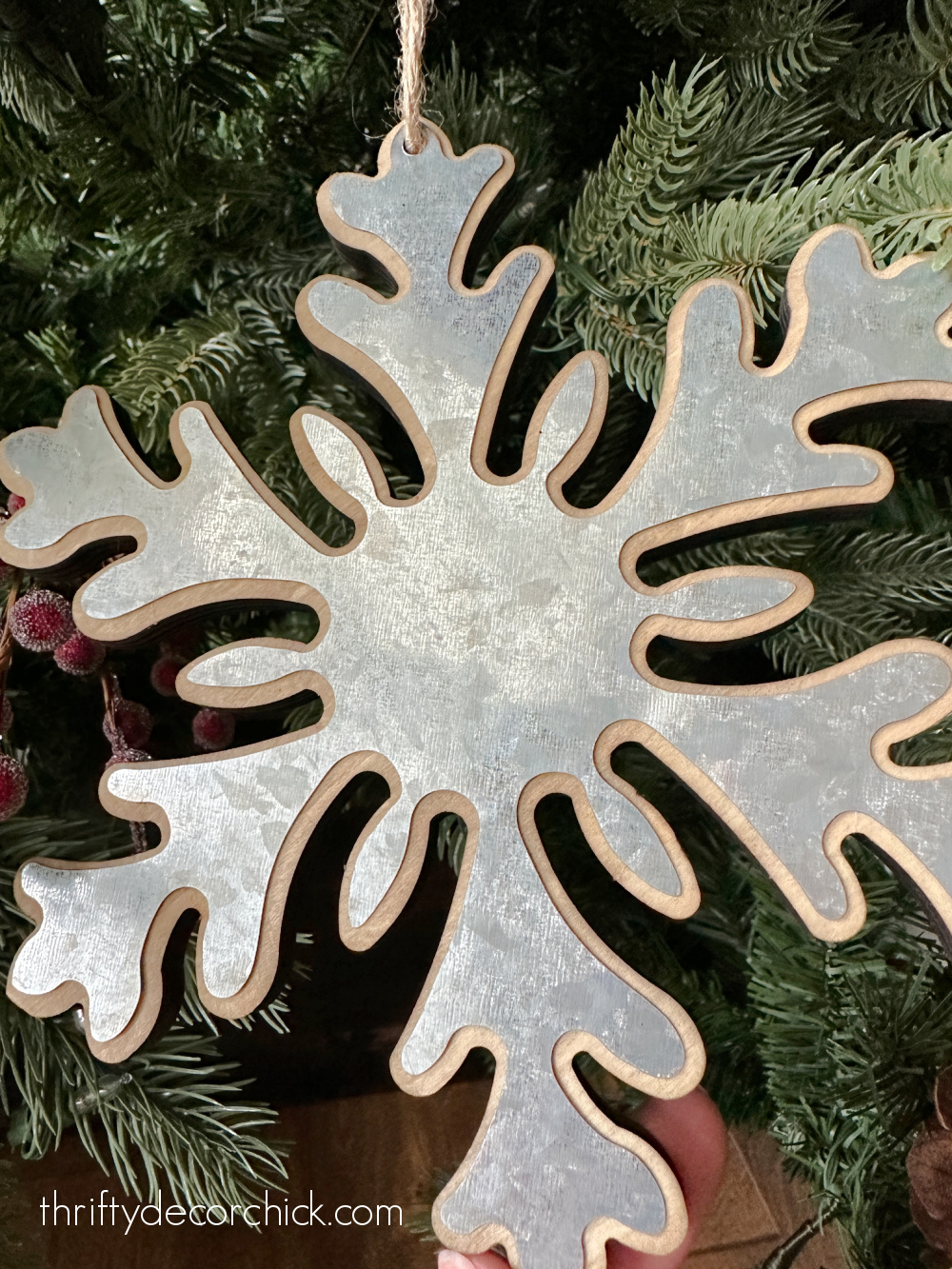 galvanized snowflake ornament