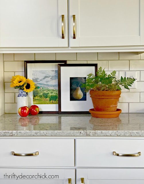 watercolor landscape on counter