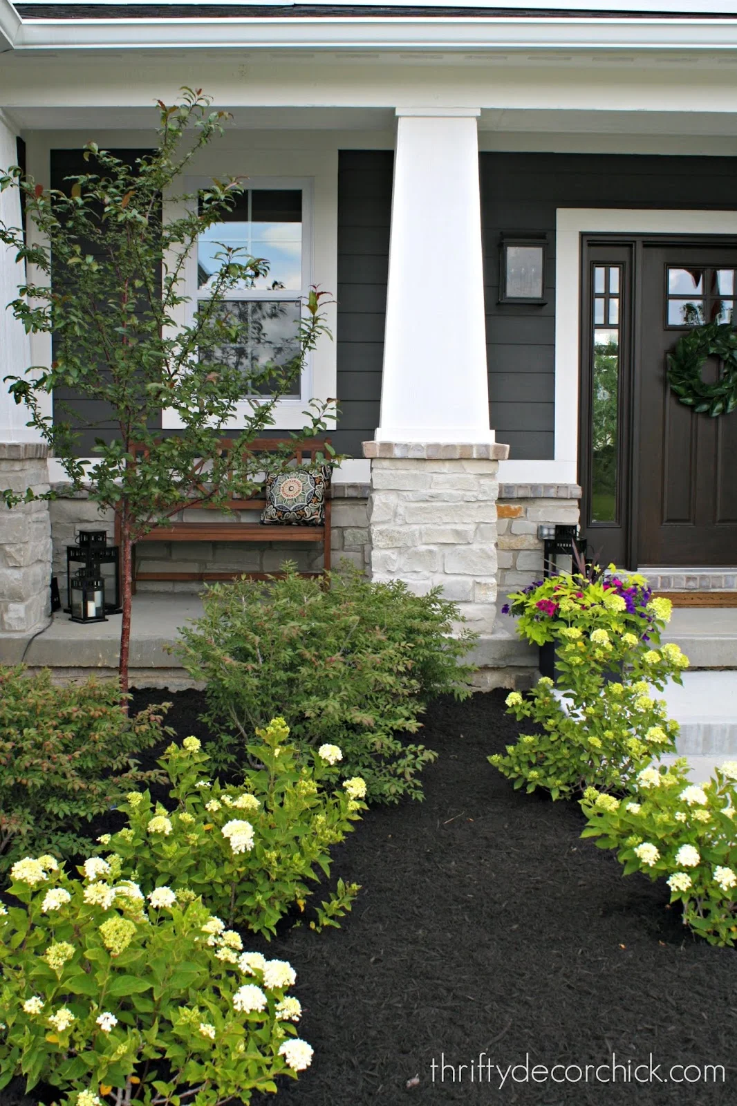 tapered Craftsman columns on porch